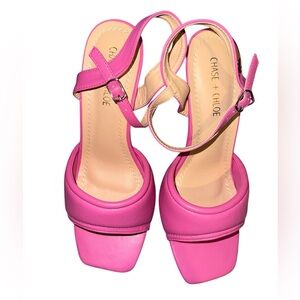 Chase + Chloe Fuchsia Heeled Sandals